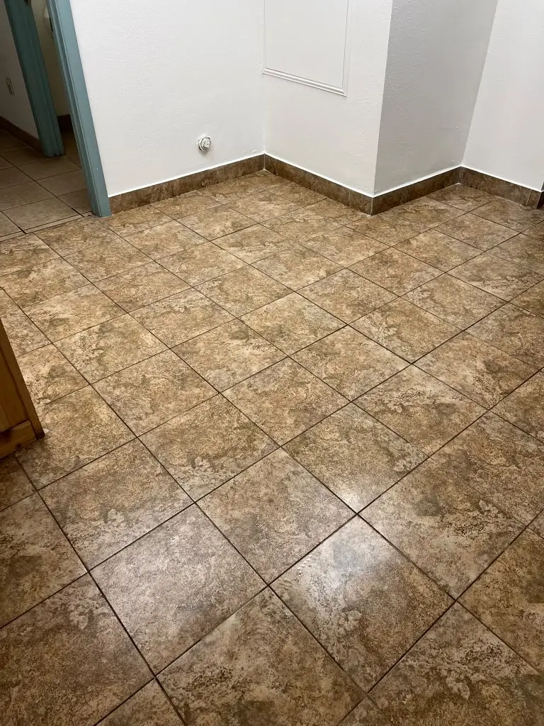 Finished residential tile floor